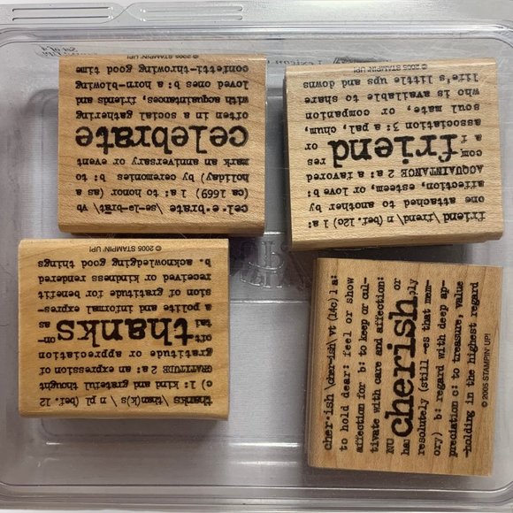 Stampin' Up! Other - Stampin' Up LEXICON OF LOVE Mounted Wood Stamp Set RETIRED